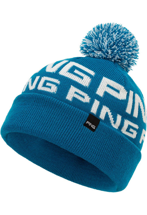 Ping Logo II Golf Bobble Hat - Ocean/White OWT